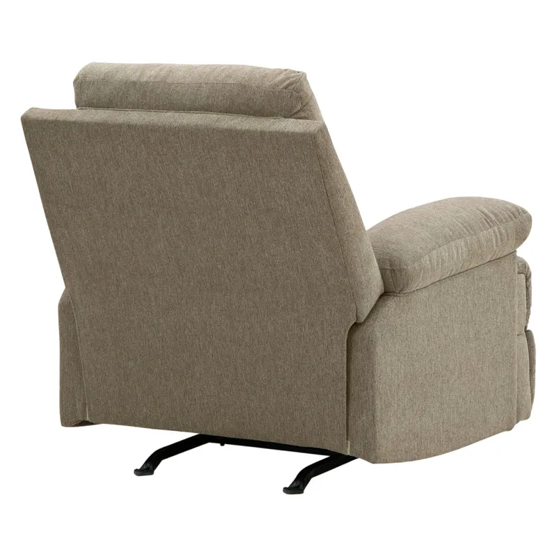 Fauteuil berçant et inclinable en tissu chenille taupe - Side-Swipe