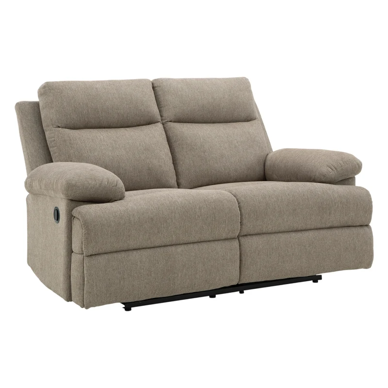 Causeuse inclinable en tissu chenille taupe - Side-Swipe
