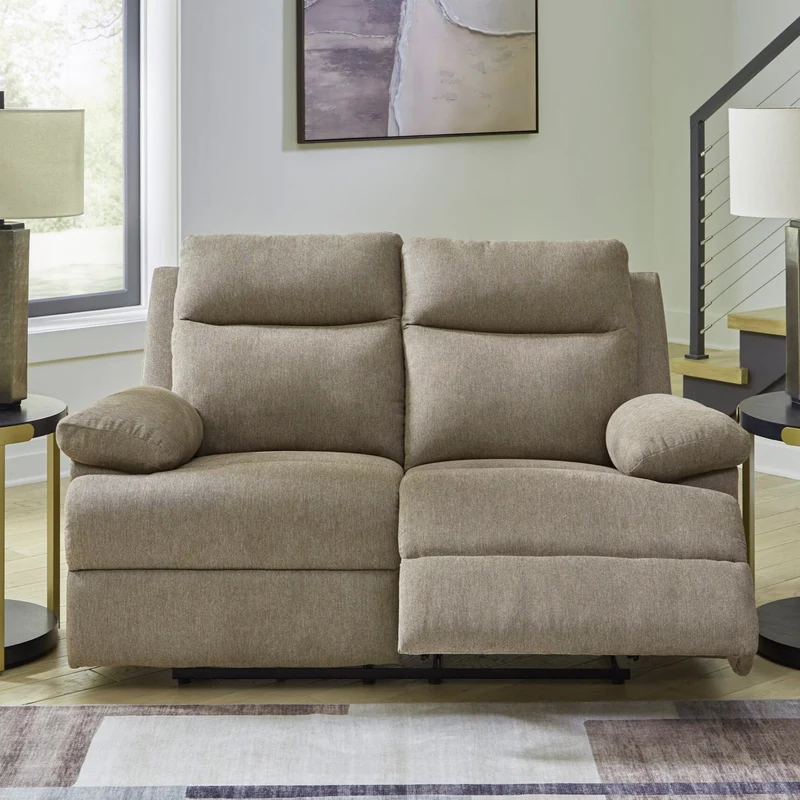 Causeuse inclinable en tissu chenille taupe - Side-Swipe