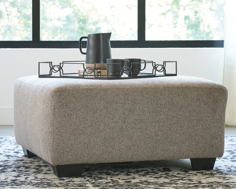 Ottoman surdimensionné en tissu taupe - Ballinasloe