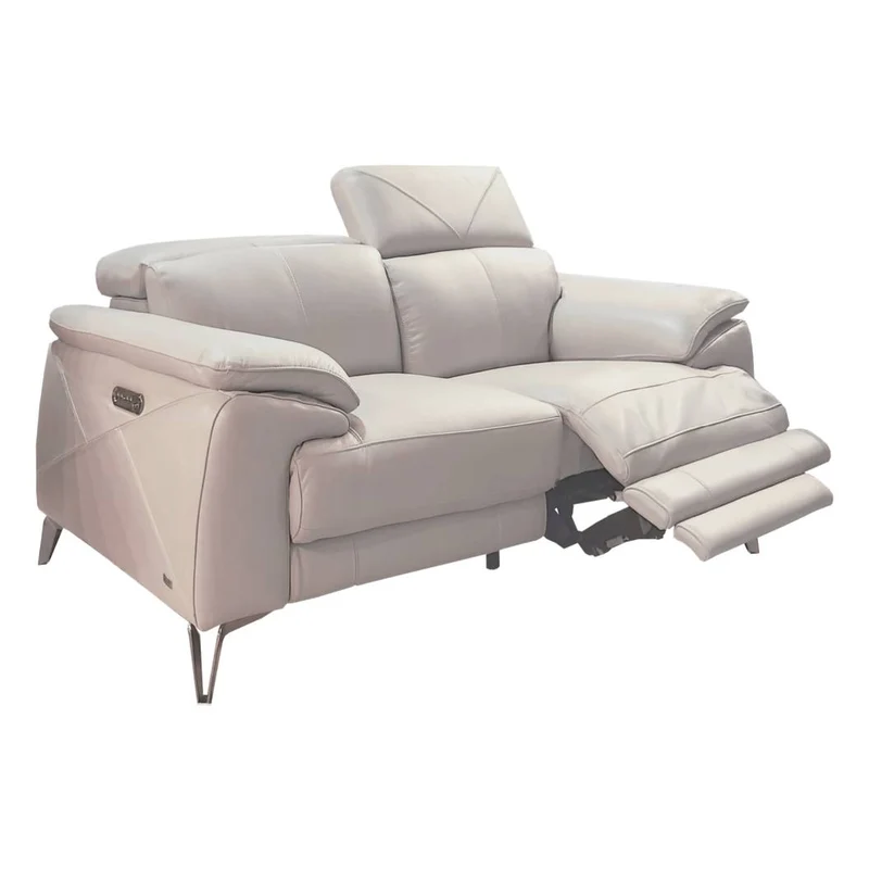 Causeuse inclinable motorisée en cuir crème - MU-A6234-PR