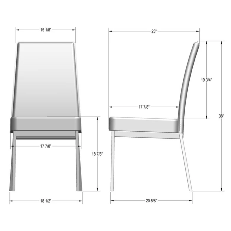 Chaise de salle à manger rembourrée en tissu beige - Dorian
