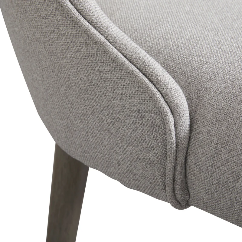 Ensemble de 2 tabourets de bar rembourrés en tissu texturé gris pâle - Ronstyne