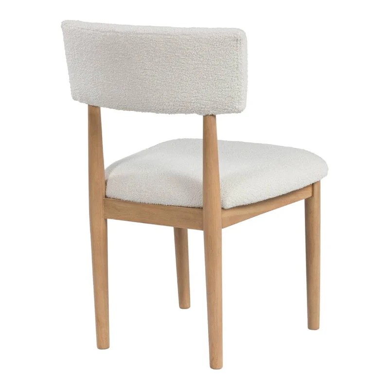Ensemble de 2 chaises de salle à manger rembourrées en tissu blanc - Sawdyn