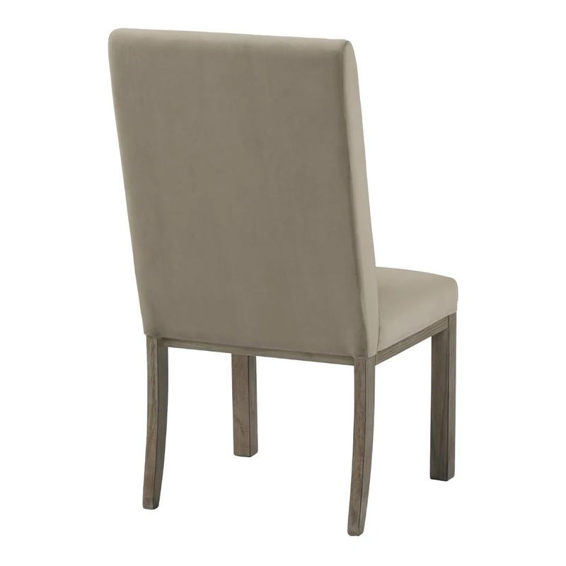 Ensemble de 2 chaises de salle à manger rembourrées en tissu brun clair - Chrestner