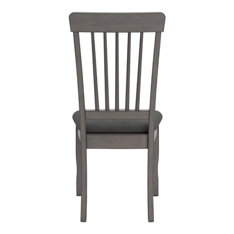 Ensemble de 2 chaises de salle à manger en bois avec assise rembourrée en tissu gris - Shullden