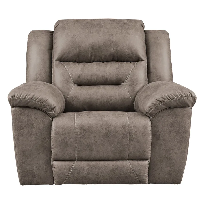 Fauteuil berçant et inclinable motorisé aspect cuir - Stoneland