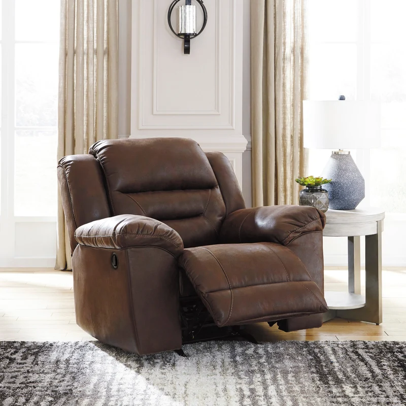 Fauteuil berçant et inclinable aspect cuir - Stoneland