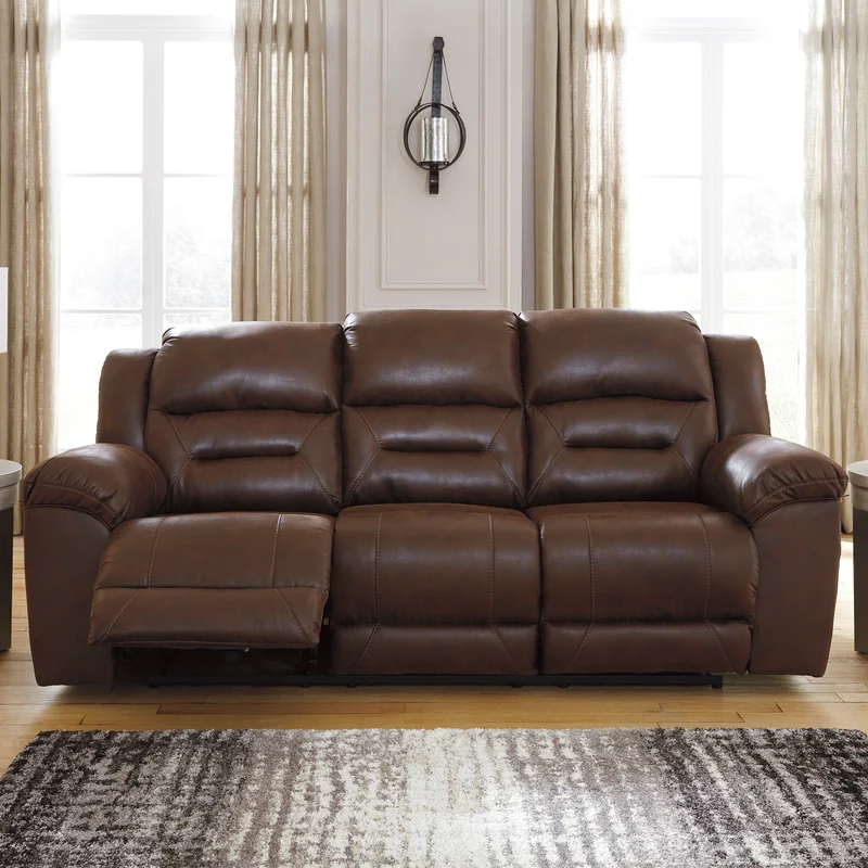 Sofa inclinable motorisé aspect cuir - Stoneland