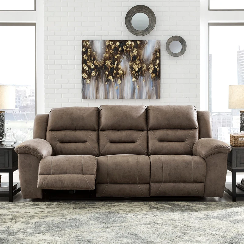 Sofa inclinable motorisé aspect cuir - Stoneland