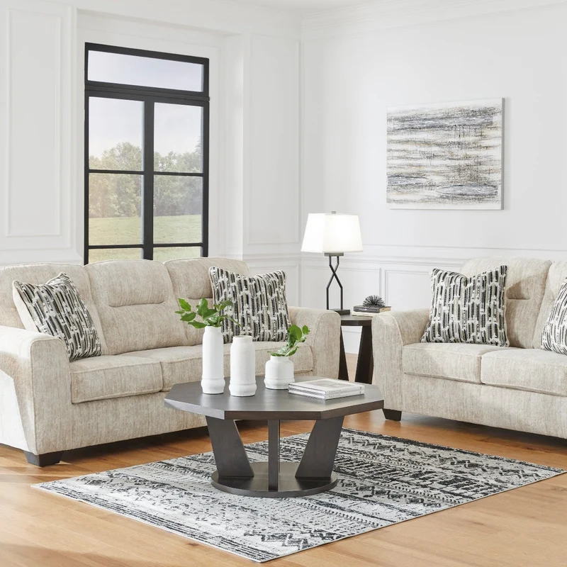 Sofa en tissu avec coussins - Lonoke