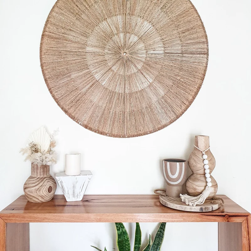 Décoration murale ronde en jute naturel - Arianna