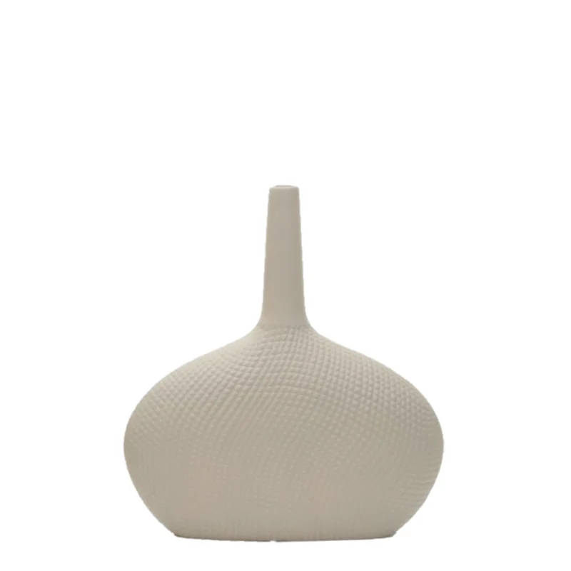 Vase en céramique texturée beige-greige - Hawana