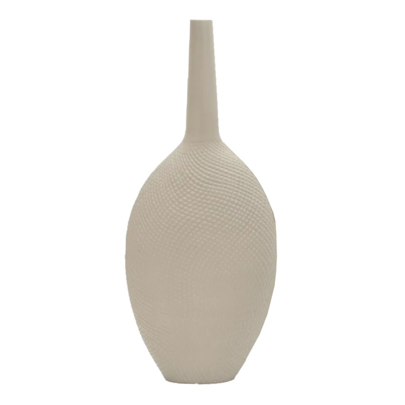 Vase en céramique texturée beige-greige - Hawana