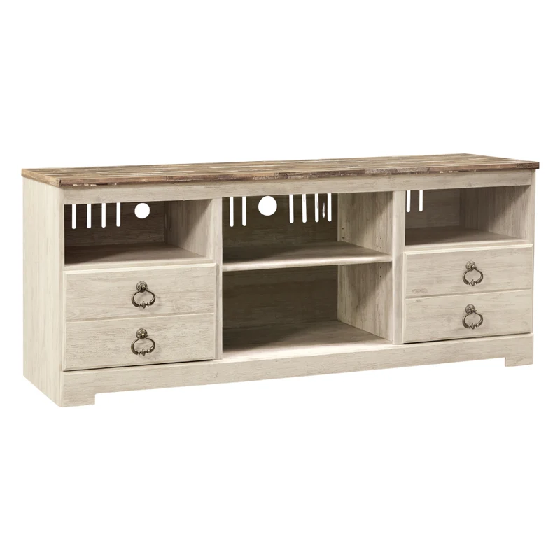 Meuble de télévision en bois/MDF bicolore avec 2 tiroirs - Willowton