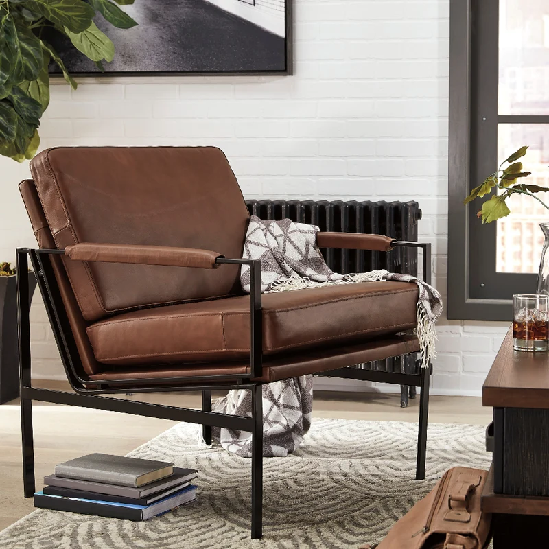 Chaise d'appoint en cuir - Puckman