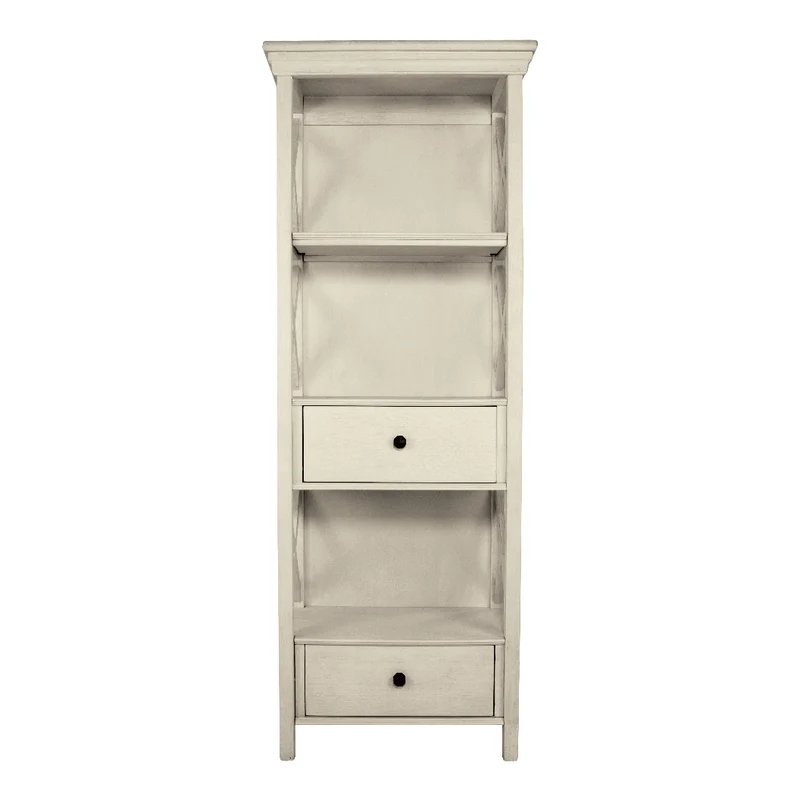 Bibliothèque en bois/placage blanc antique avec 2 tiroirs - Bolanburg