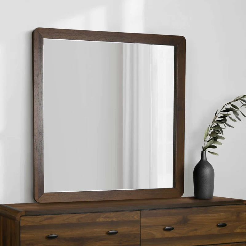 Miroir de bureau en bois/MDF brun noyer - I 5232