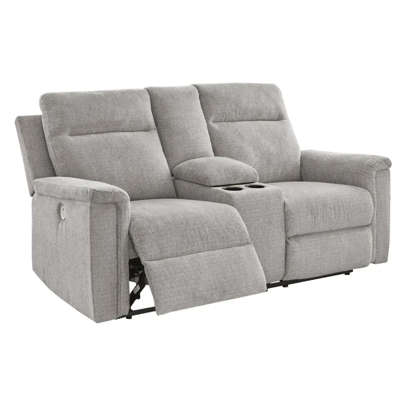 Causeuse inclinable motorisée en tissu avec console - Barnsana