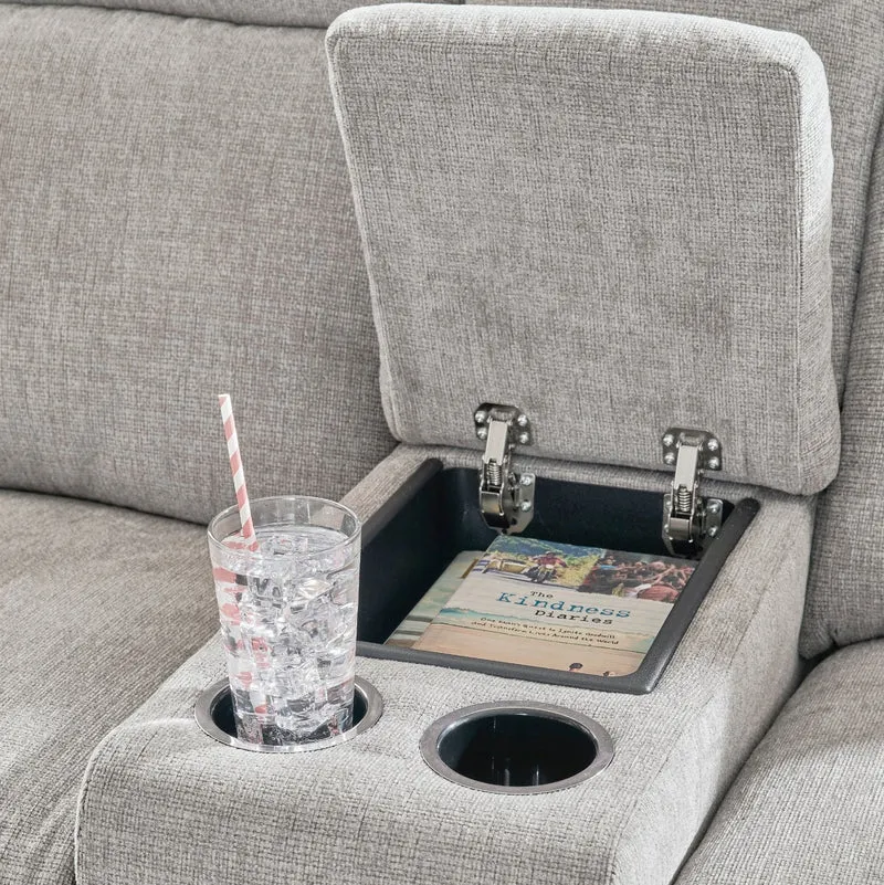 Causeuse inclinable motorisée en tissu avec console - Barnsana