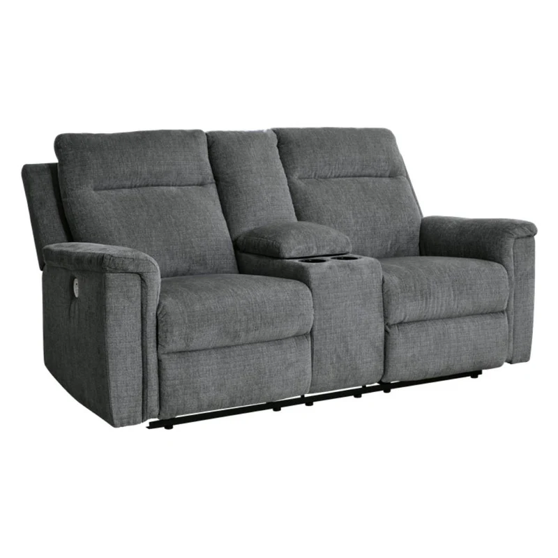 Causeuse inclinable motorisée en tissu avec console - Barnsana