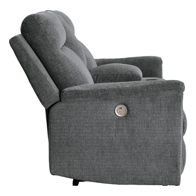 Causeuse inclinable motorisée en tissu avec console - Barnsana