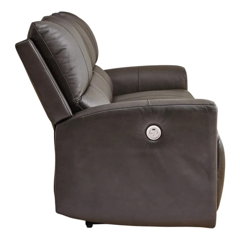 Sofa inclinable motorisé en cuir gris foncé - Boxmere