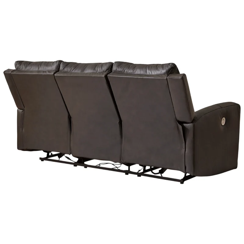 Sofa inclinable motorisé en cuir gris foncé - Boxmere