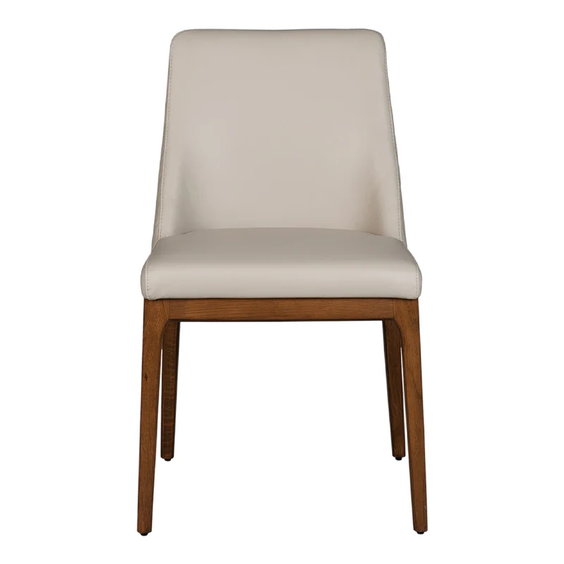 Chaise de salle à manger rembourrée en cuir avec dos matelassé - Gigi