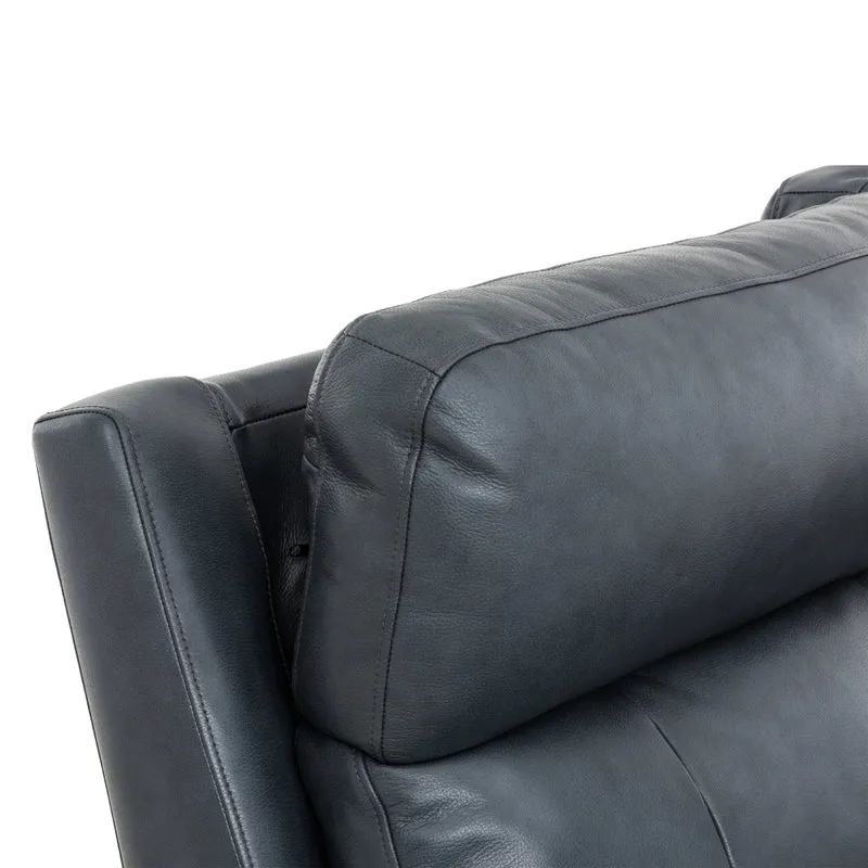 Fauteuil inclinable motorisé en cuir bleu - Cavron