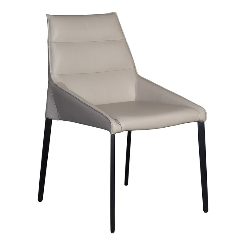 Chaise de salle à manger rembourrée en cuir avec dossier coussiné - Rita