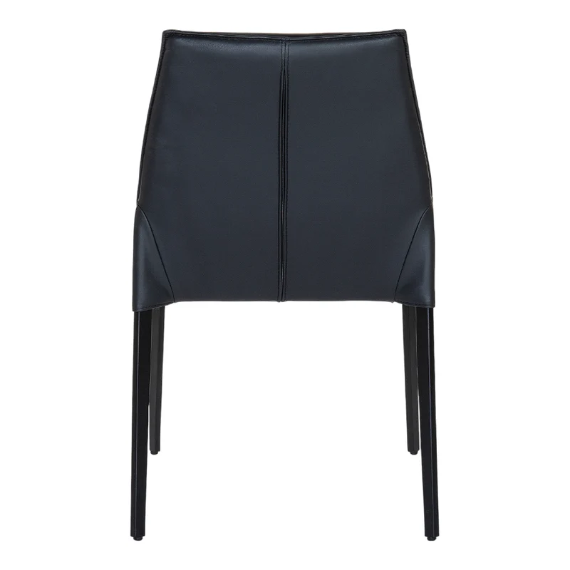 Chaise de salle à manger rembourrée en cuir avec dossier coussiné - Rita