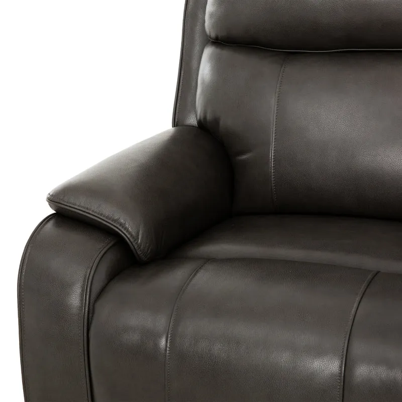 Fauteuil inclinable motorisé en cuir gris anthracite - Brindle