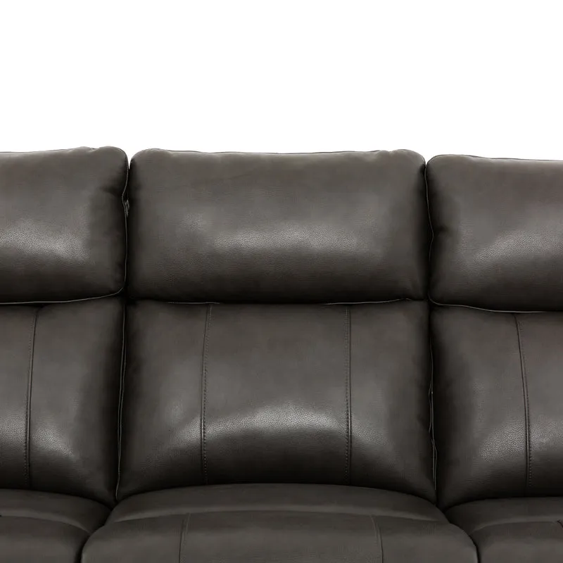 Sofa inclinable motorisé en cuir gris anthracite - Brindle