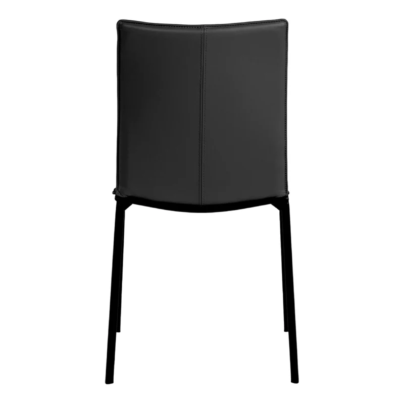 Chaise de salle à manger en cuir et métal noir - Olivia