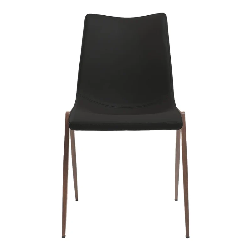 Chaise de salle à manger rembourrée en cuir noir - Kool
