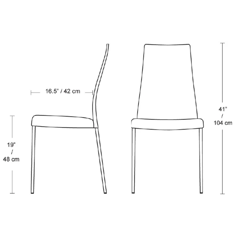 Chaise de salle à manger rembourrée aspect cuir noir - Gaya 41
