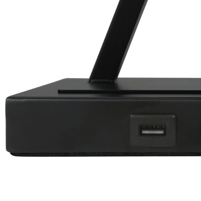 Lampe de table en métal noir avec port USB intégré 25 po - I 9638
