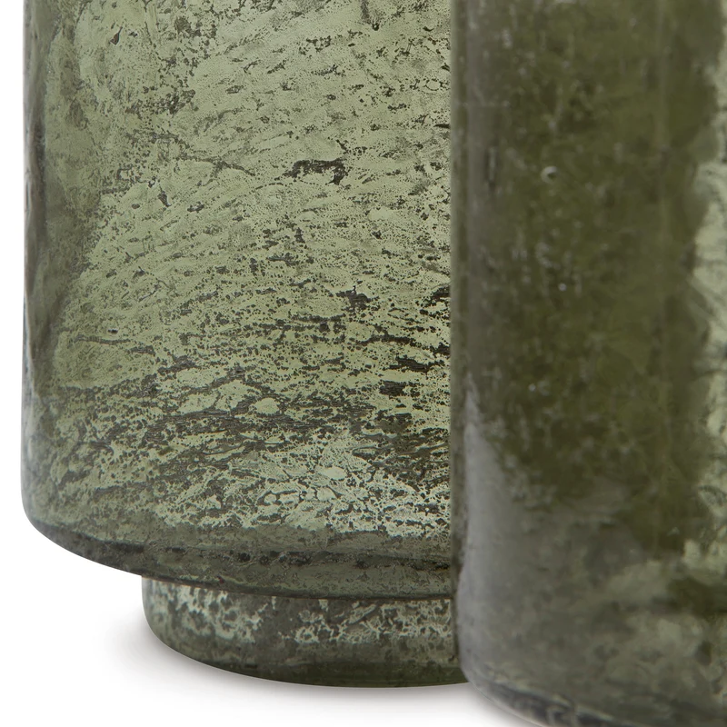 Ensemble de 2 bougeoirs en verre vert - Clarkton