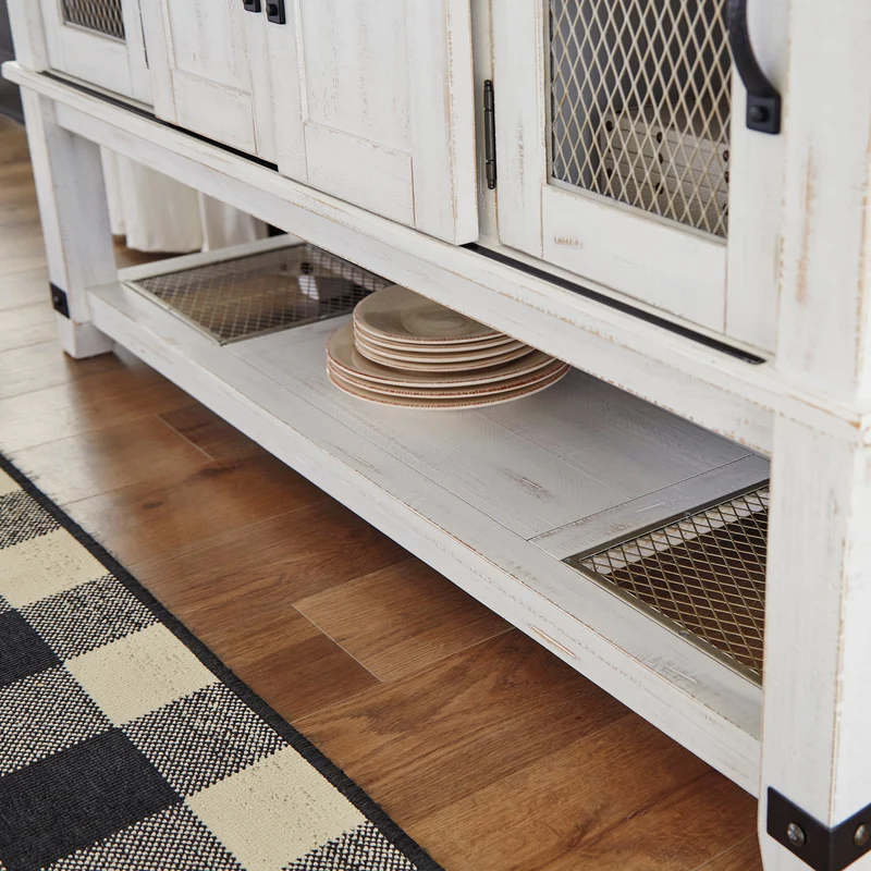 Serveur en bois/placage de pin bicolore avec 4 portes - Valebeck
