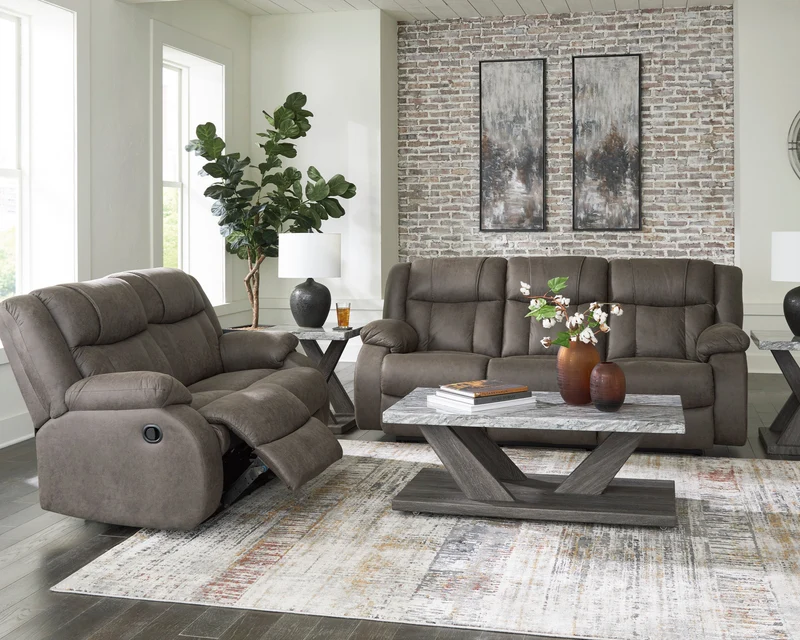 Causeuse inclinable aspect cuir brun - First Base