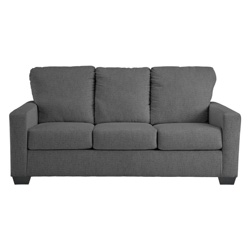 Sofa-lit en tissu gris étain avec matelas 3 grandeurs - Rannis