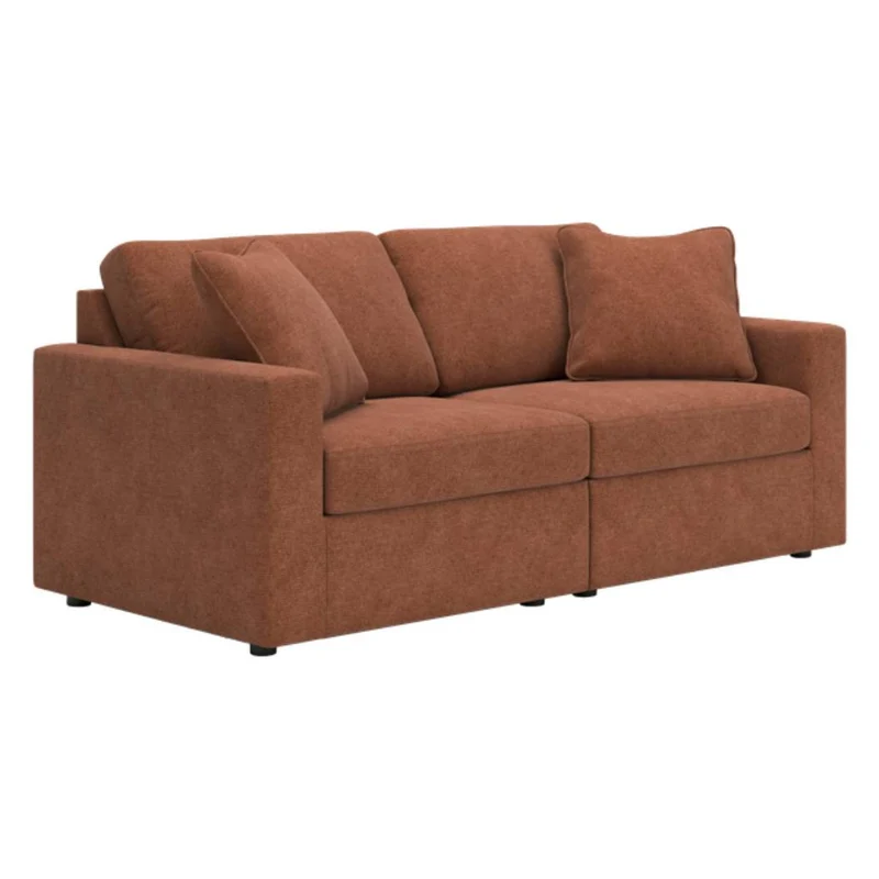 Causeuse en tissu brun avec coussins - Modmax