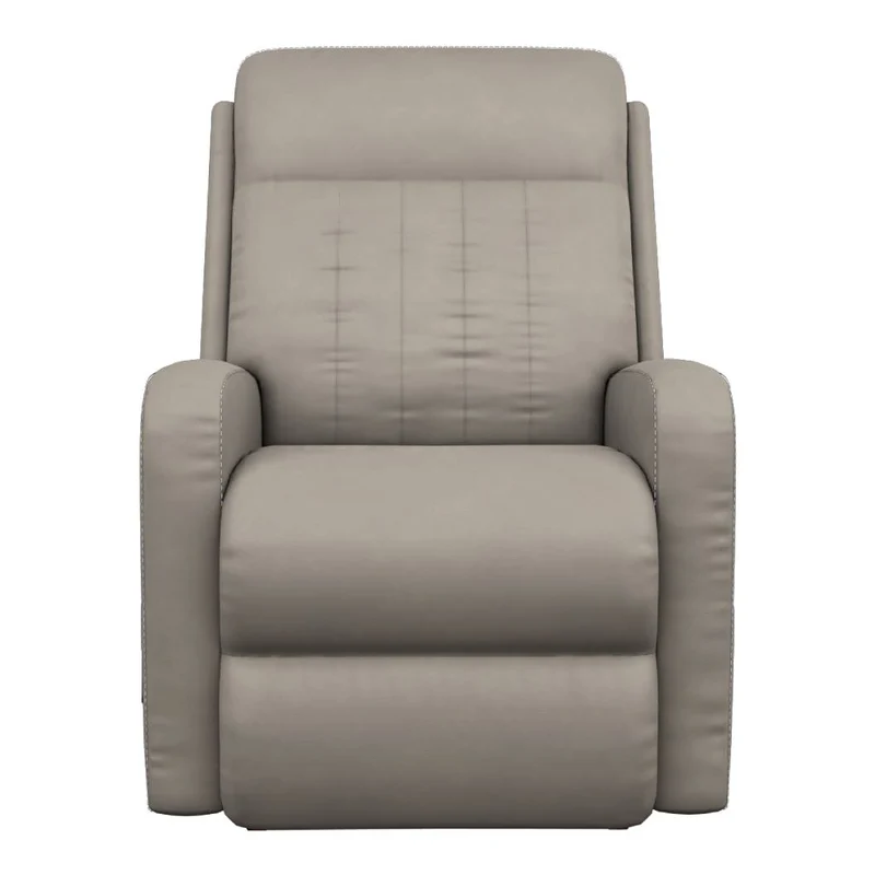 Fauteuil berçant et inclinable en cuir brun grisâtre - Finley