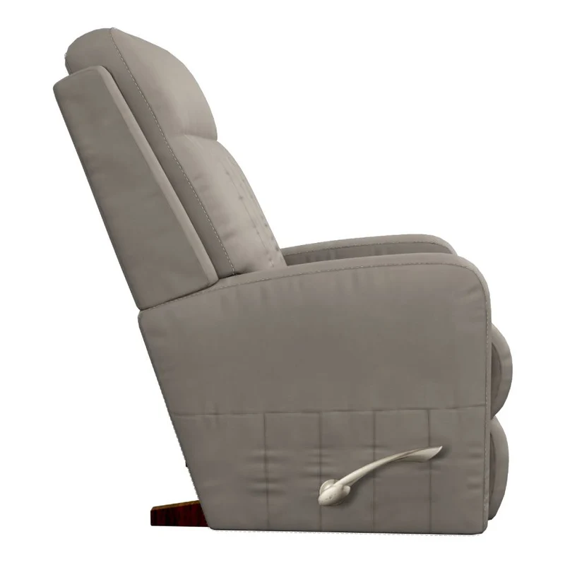 Fauteuil berçant et inclinable en cuir brun grisâtre - Finley