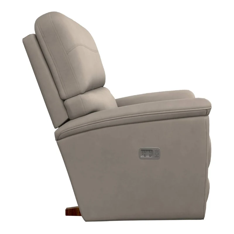 Fauteuil berçant et inclinable motorisé en cuir ivoire avec soutien lombaire - Ava