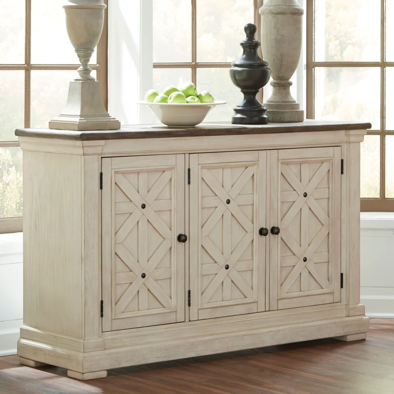 Buffet en bois/placage bicolore avec 3 portes - Bolanburg