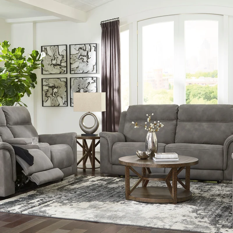 Sofa condo inclinable motorisé en tissu brun grisâtre - Next-Gen Durapella