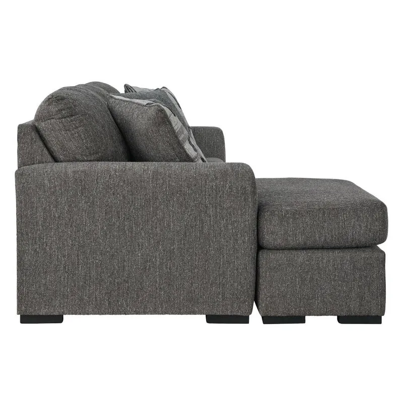 Sofa en tissu gris étain avec chaise longue & coussins - Gardiner