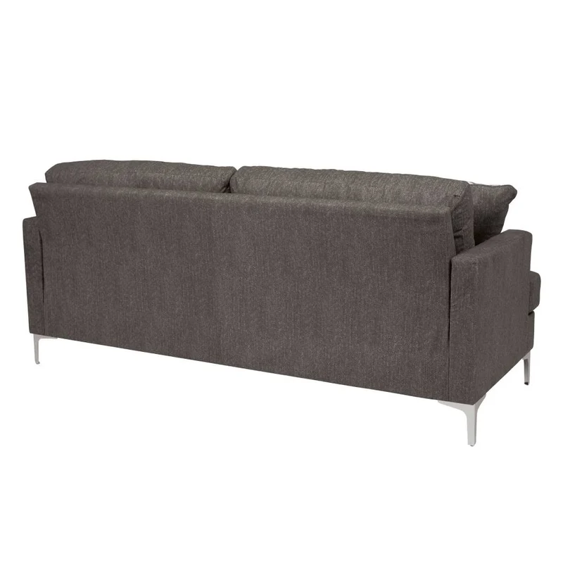 Sofa condo en tissu brun grisâtre avec coussins - Arcola